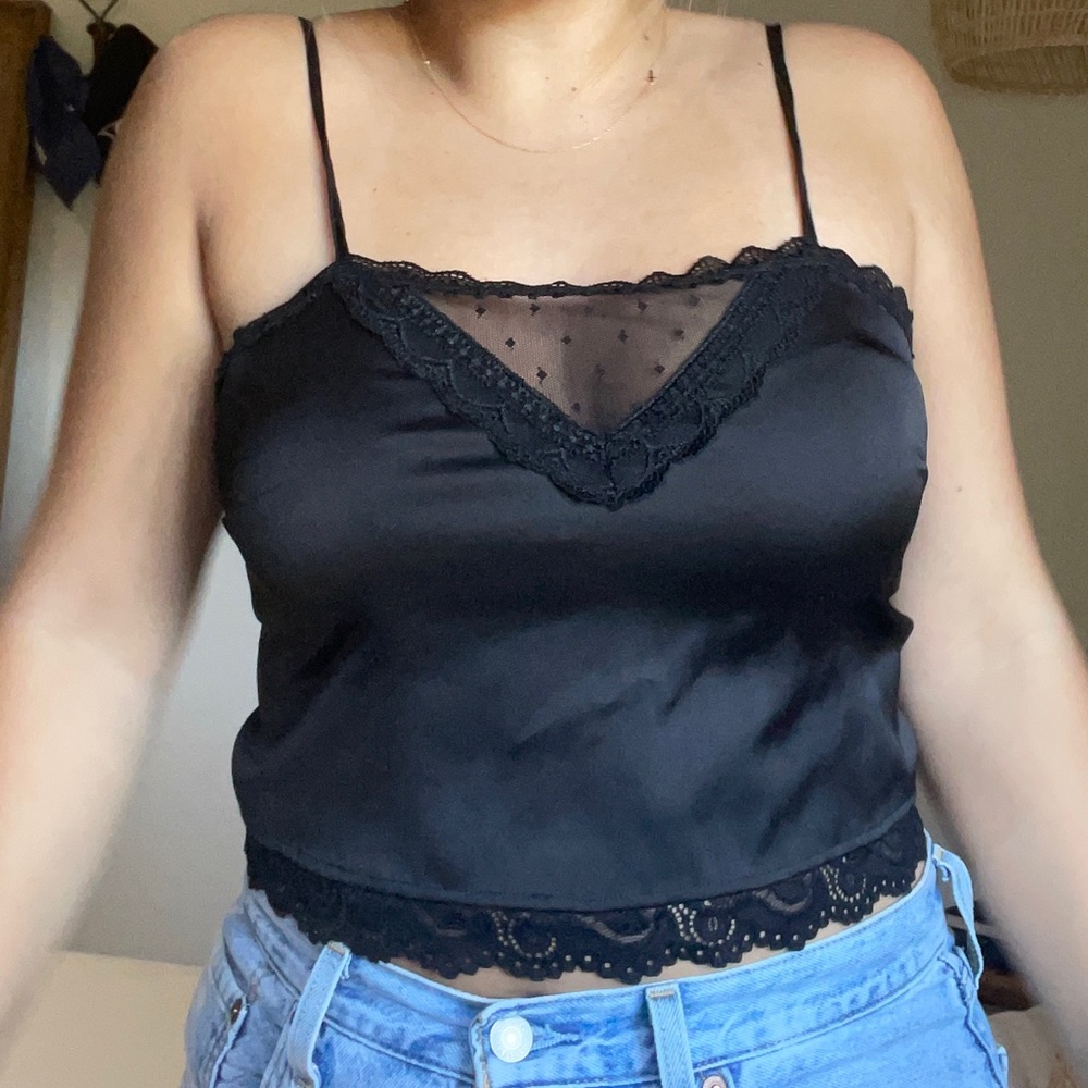 Brandy Melville satin crop top